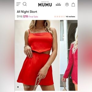 NWOT Show Me Your MuMu Skort
